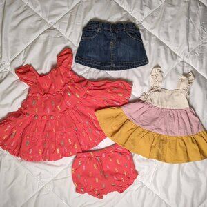 Classic Denim Playwear| Vibrant Cotton Flowy Ruffled Coastal Boho Summer Dresses